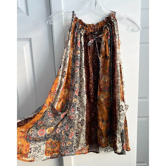 Isabel Marant Orange Printed Silk Patchwork Top, size 36 - Picture 5 of 16